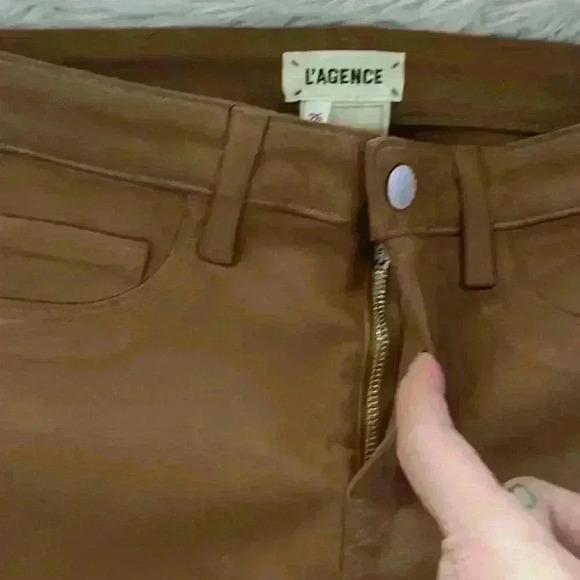 L'agence - Marguerite Coated High-Rise Skinny Jeans - Tan Sz 26 NWOT - Picture 9 of 15